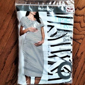 Maternity Dress Striped S/S Time & True (M) 8-10 NWT